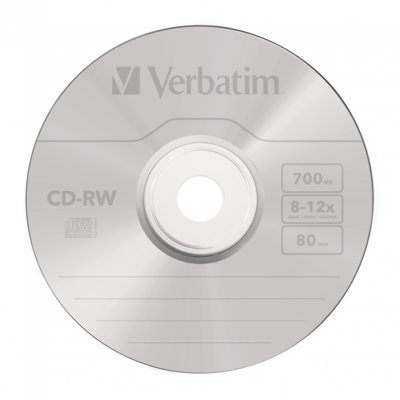 Płyta VERBATIM CAKE CD-RW, 700 MB, 12x (10 szt.)