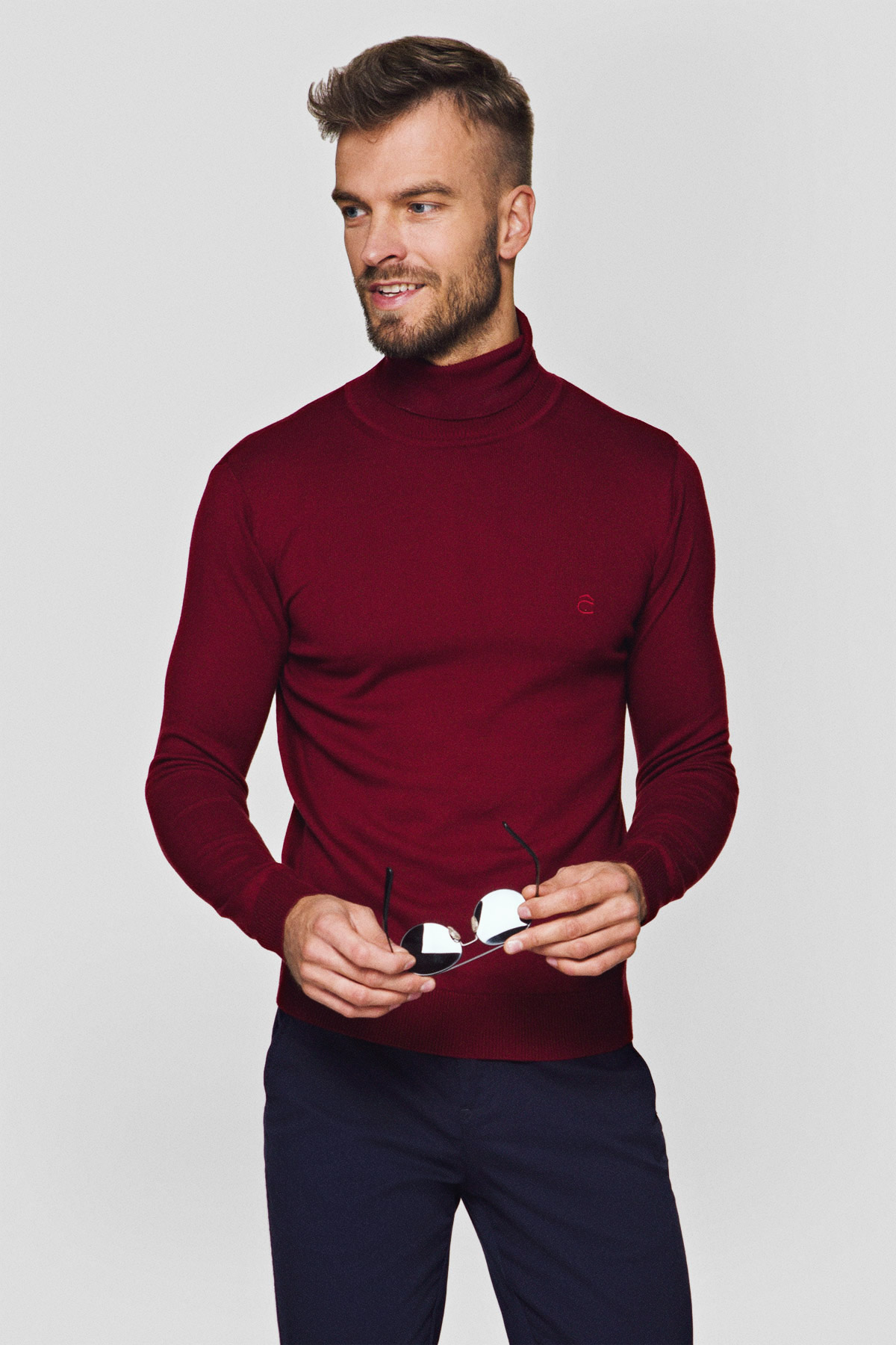 Lancerto Golf Bordowy Bawełniany Alonzo