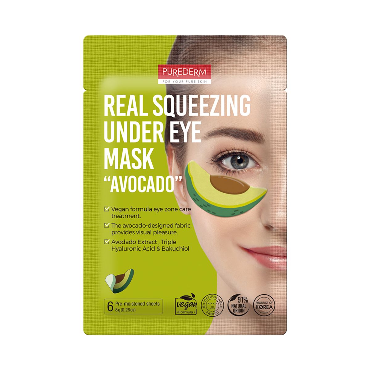 Purederm Avocado płatki pod oczy, 6 szt./1 opak.