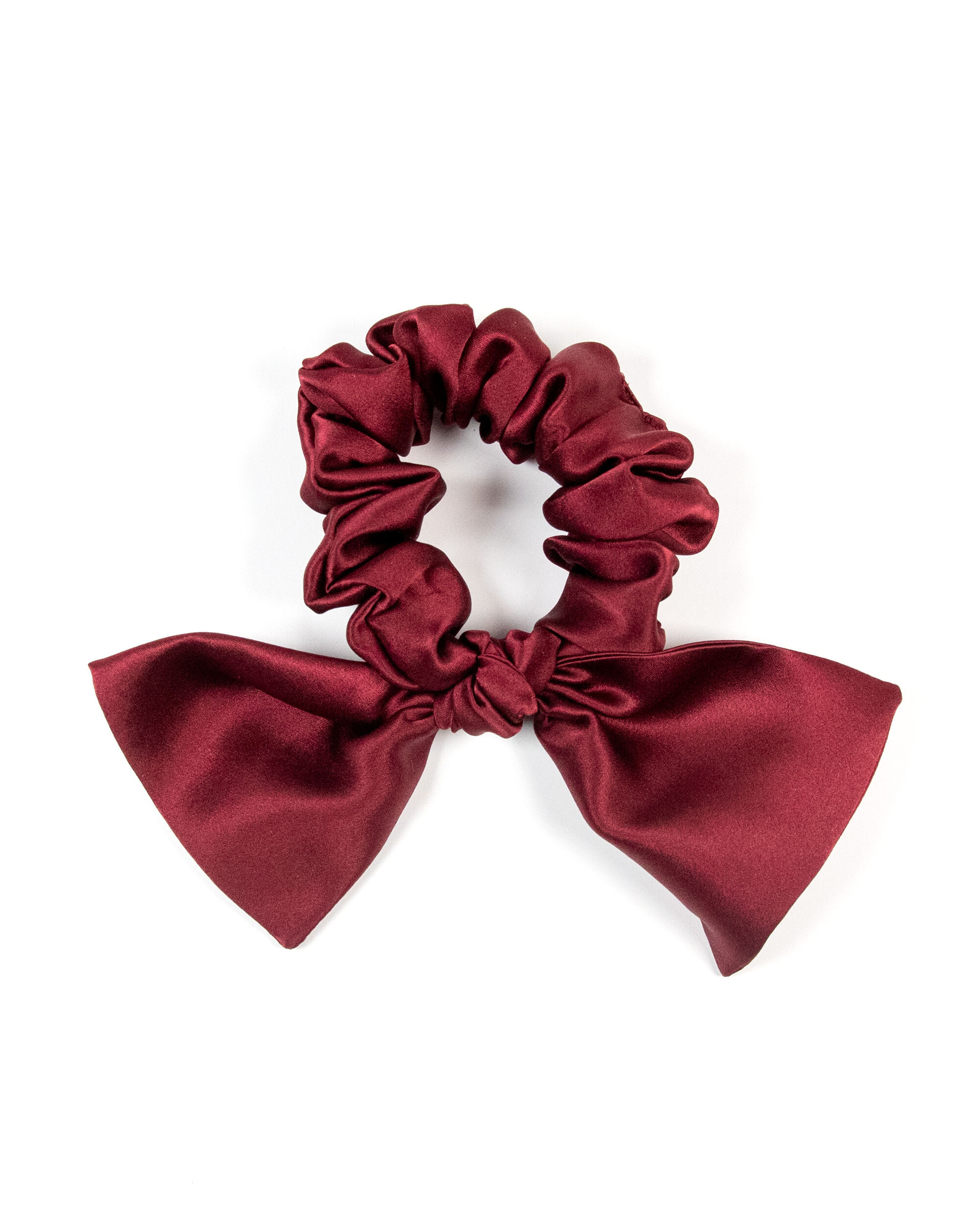 So Fluffy jedwabna gumka z kokardką – burgundy, 1 szt.