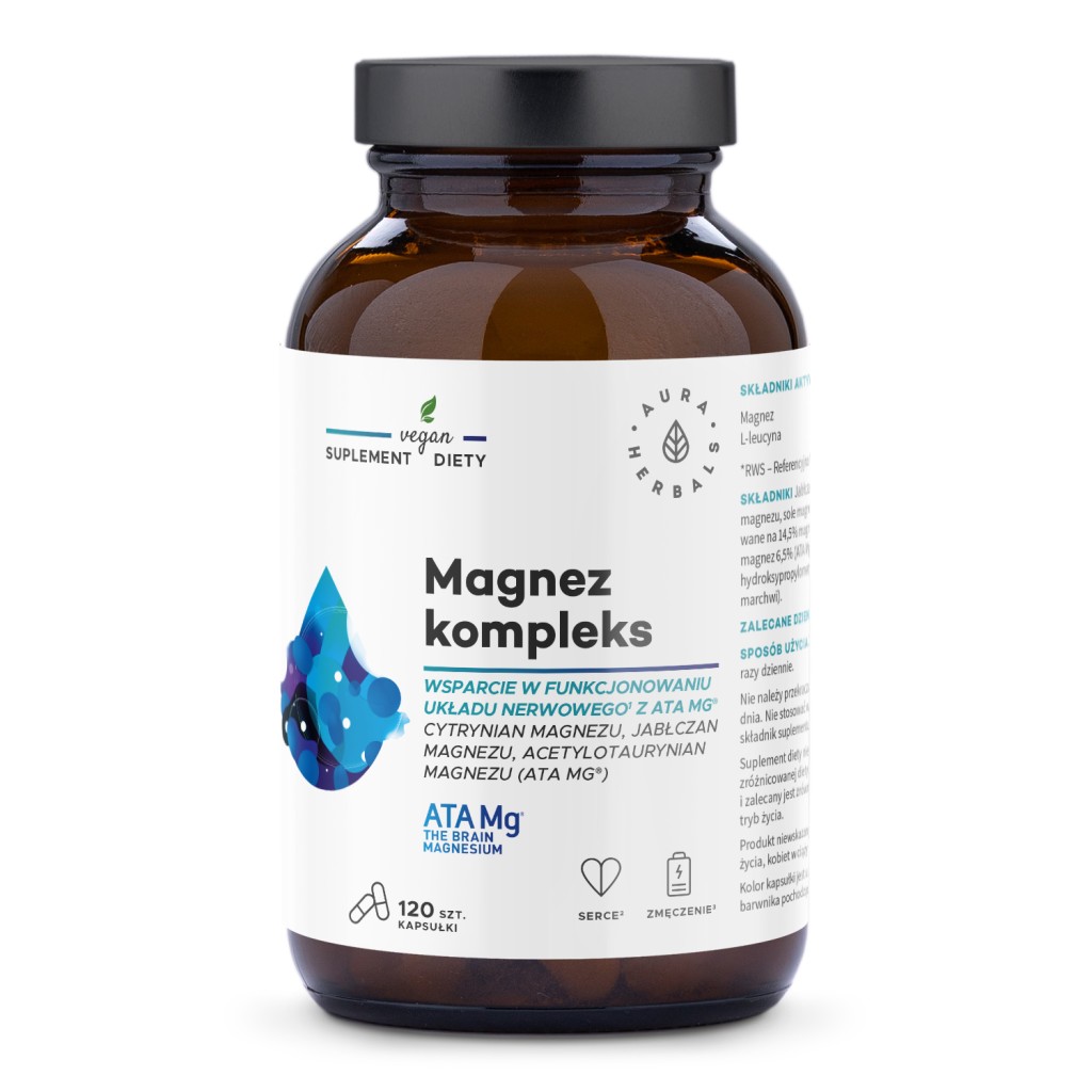 Aura Herbals suplement diety magnez kompleks, ATA Mg, 120 kaps./1 opak.