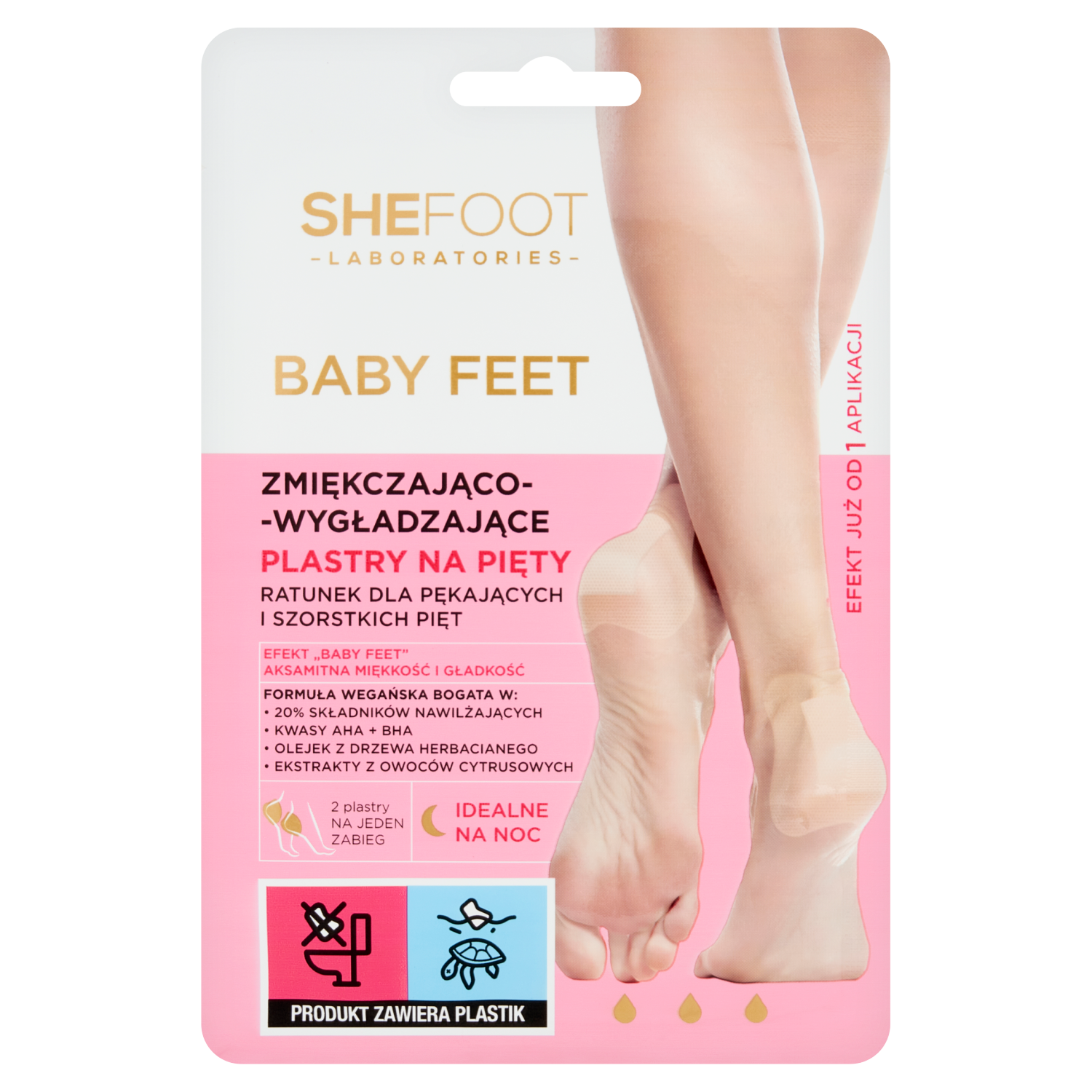 Shefoot Baby Feet wygładzająco-zmiękczające plastry na pięty, 1 para