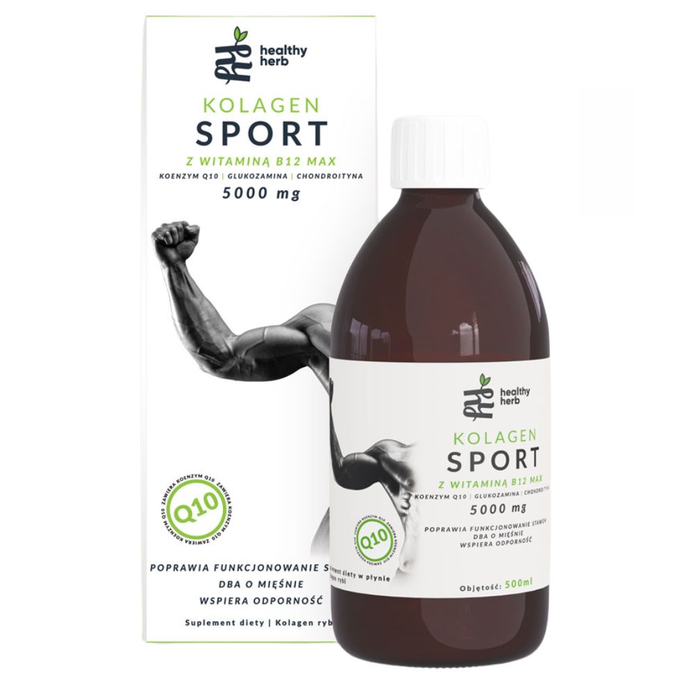 Healthy Herb Sport suplement diety kolagen 5000mg dla osób aktywnych fizycznie do picia, 500 ml
