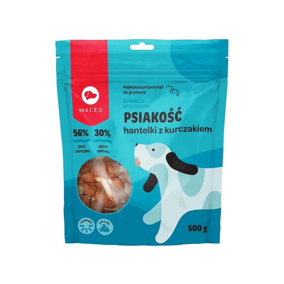 MACED Psiakość Hantelki z kurczakiem 500 g