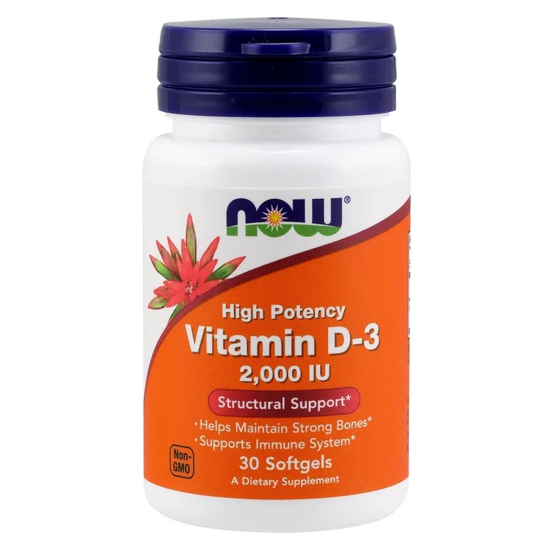 Now Foods suplement diety witamina D3, 2000 IU, 30 kaps./1 opak.
