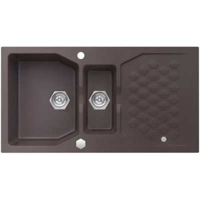 Zlewozmywak półtorakomorowy z ociekaczem ALVEUS Sensual 70 4307003 Chocolate 52x98