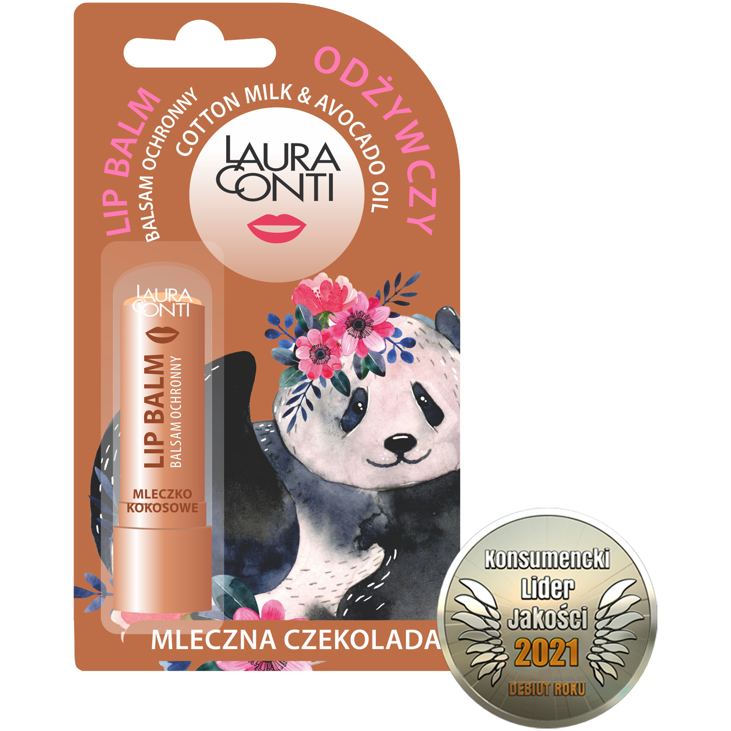 Laura Conti Mleczna Czekolada pomadka ochronna do ust mleczna czekolada, 4,8 g