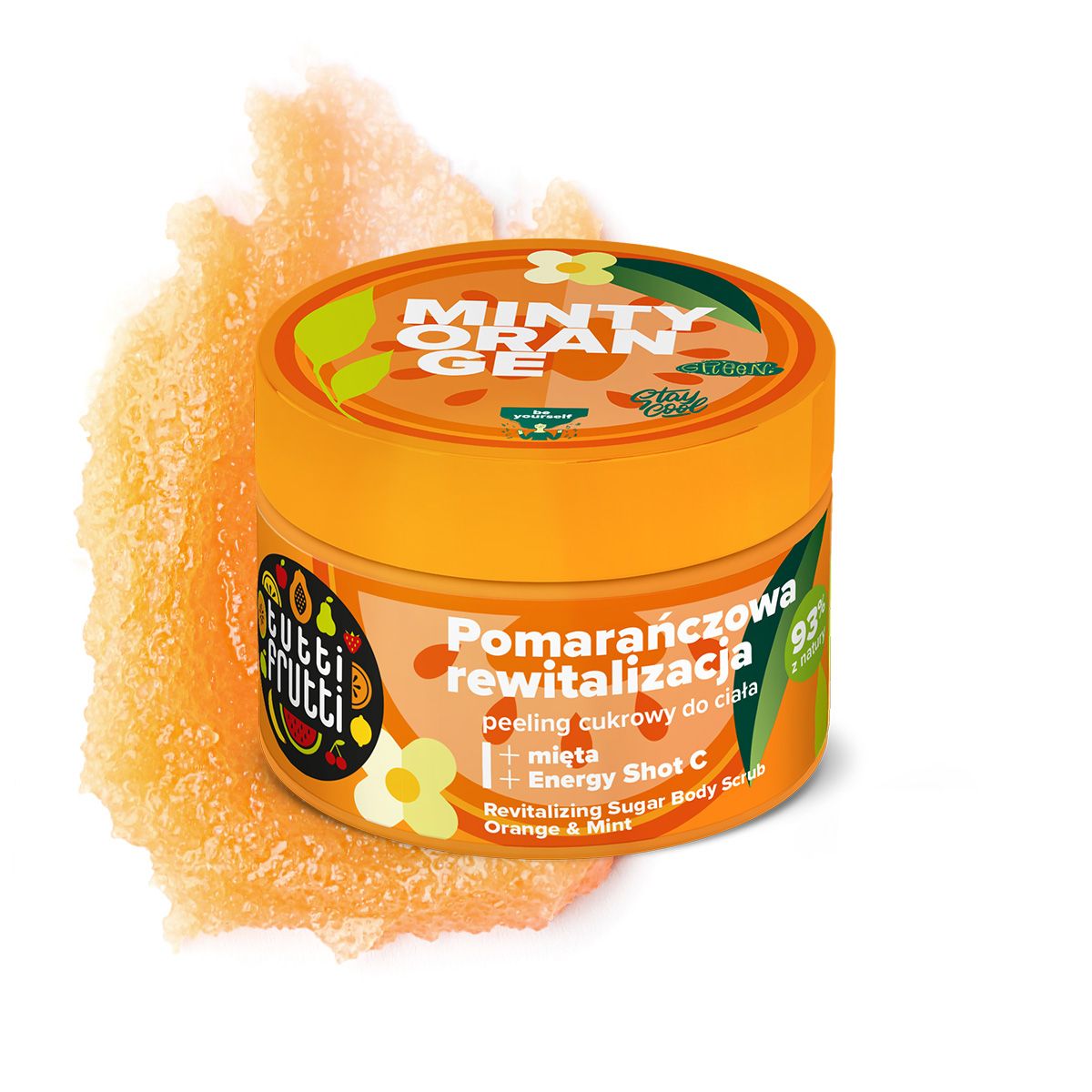 Tutti Frutti Minty Orange rewitalizujący peeling cukrowy do ciała, 300 g