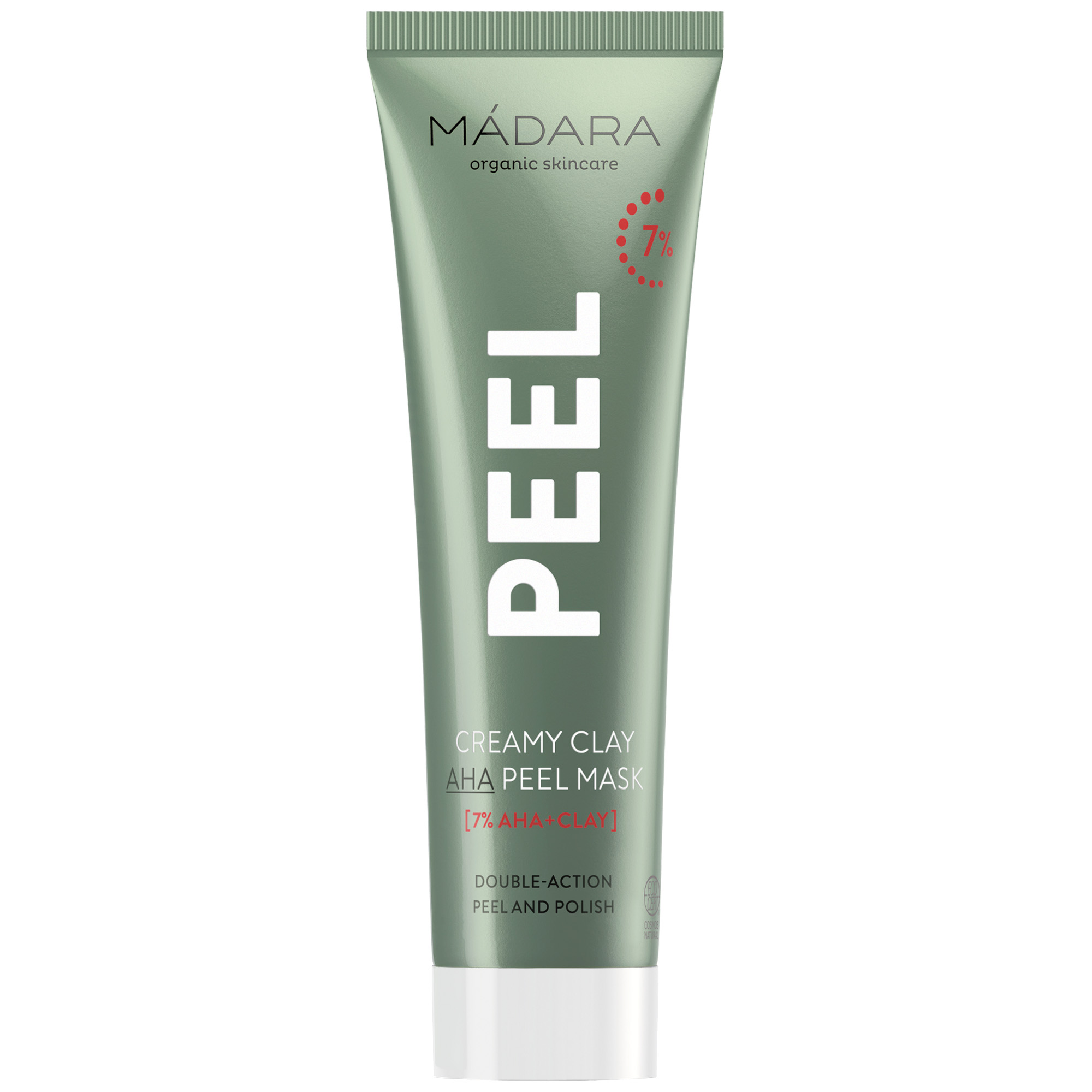 Madara Peel&Detox kremowa maska złuszczająca do twarzy z kwasami AHA i glinką, 60 ml