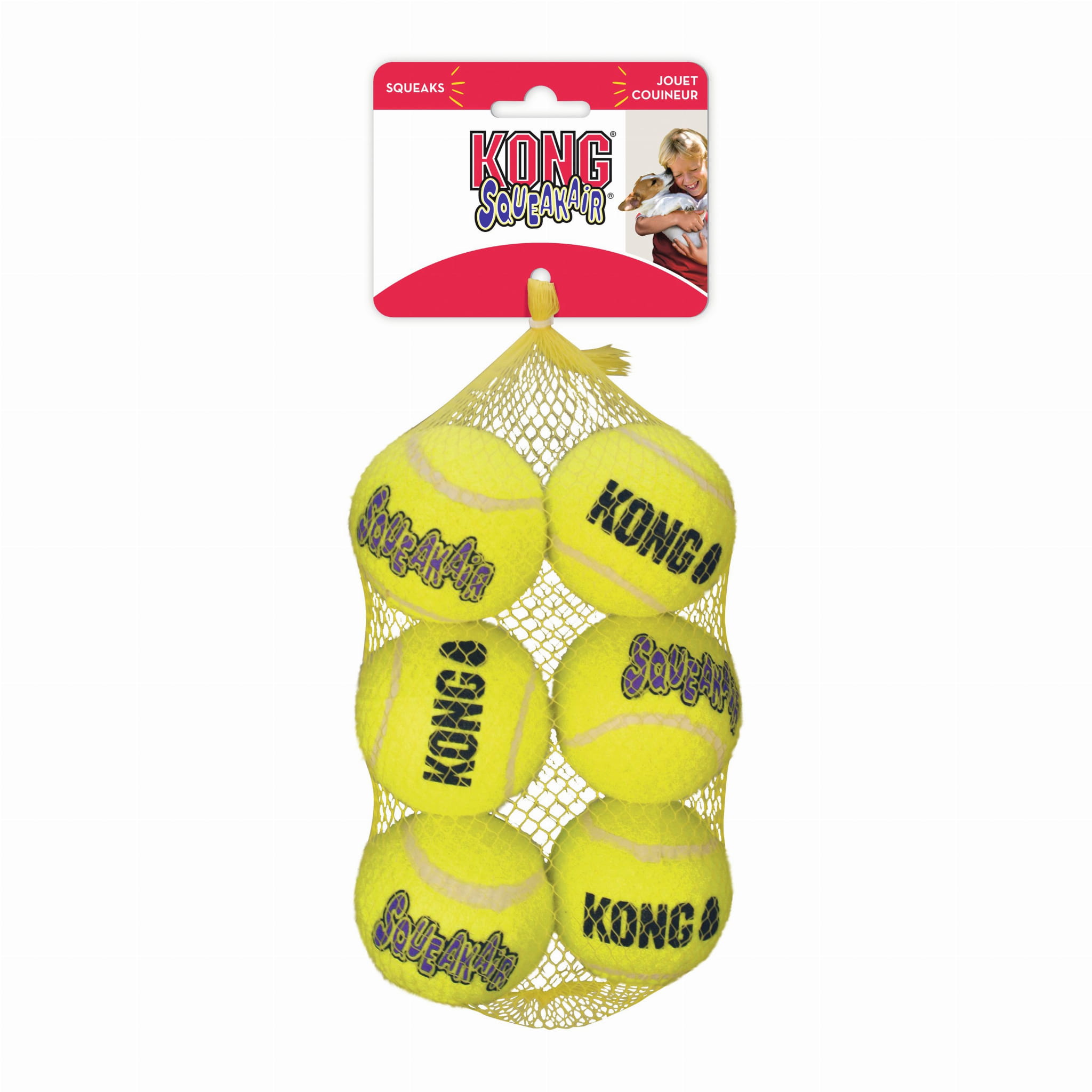 KONG® AirDog Squeakair - piłka tenisowa dla psa 6 szt