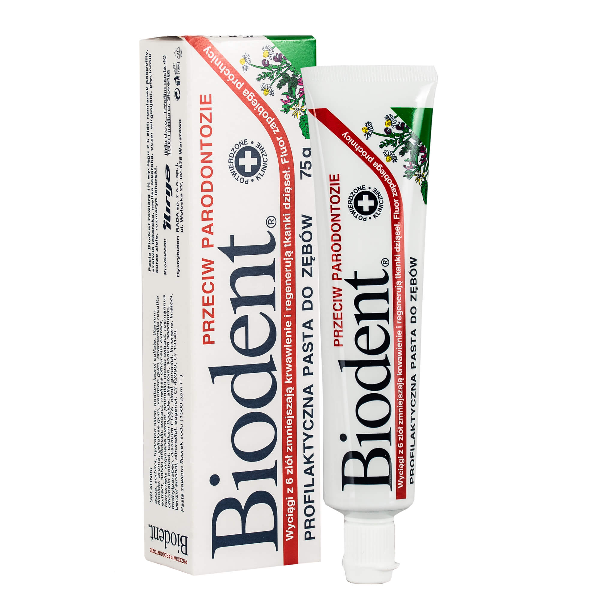 Biodent, pasta do zębów przeciw paradontozie, 75 g