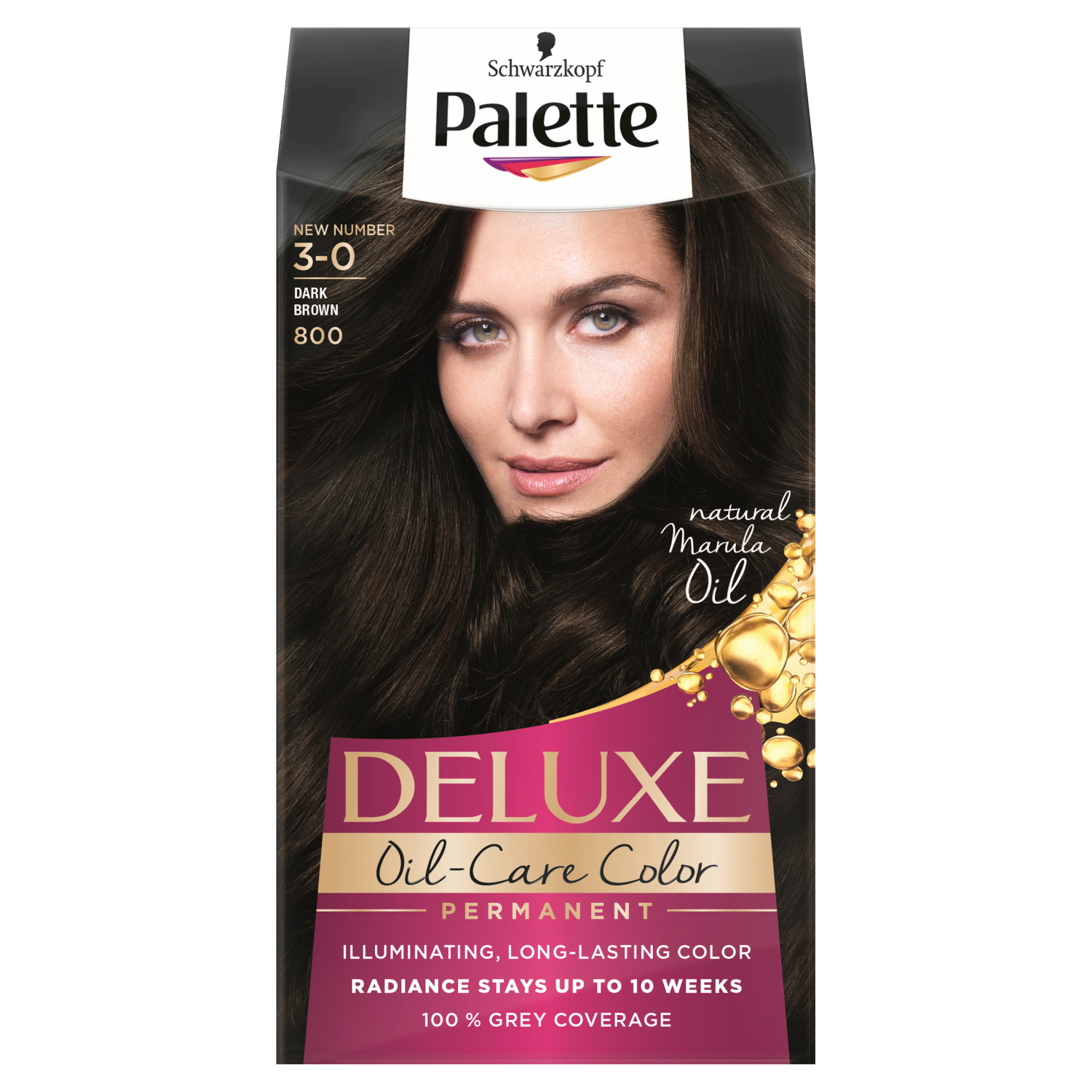 Palette Deluxe Oil-Care Color farba do włosów 3-0 (800) ciemny brąz, 1 opak.