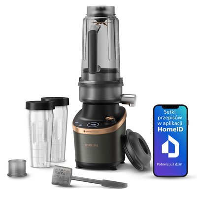 Blender kielichowy PHILIPS Flip&Juice HR3770/10 z modułem sokowirówki + 2 bidony w komplecie