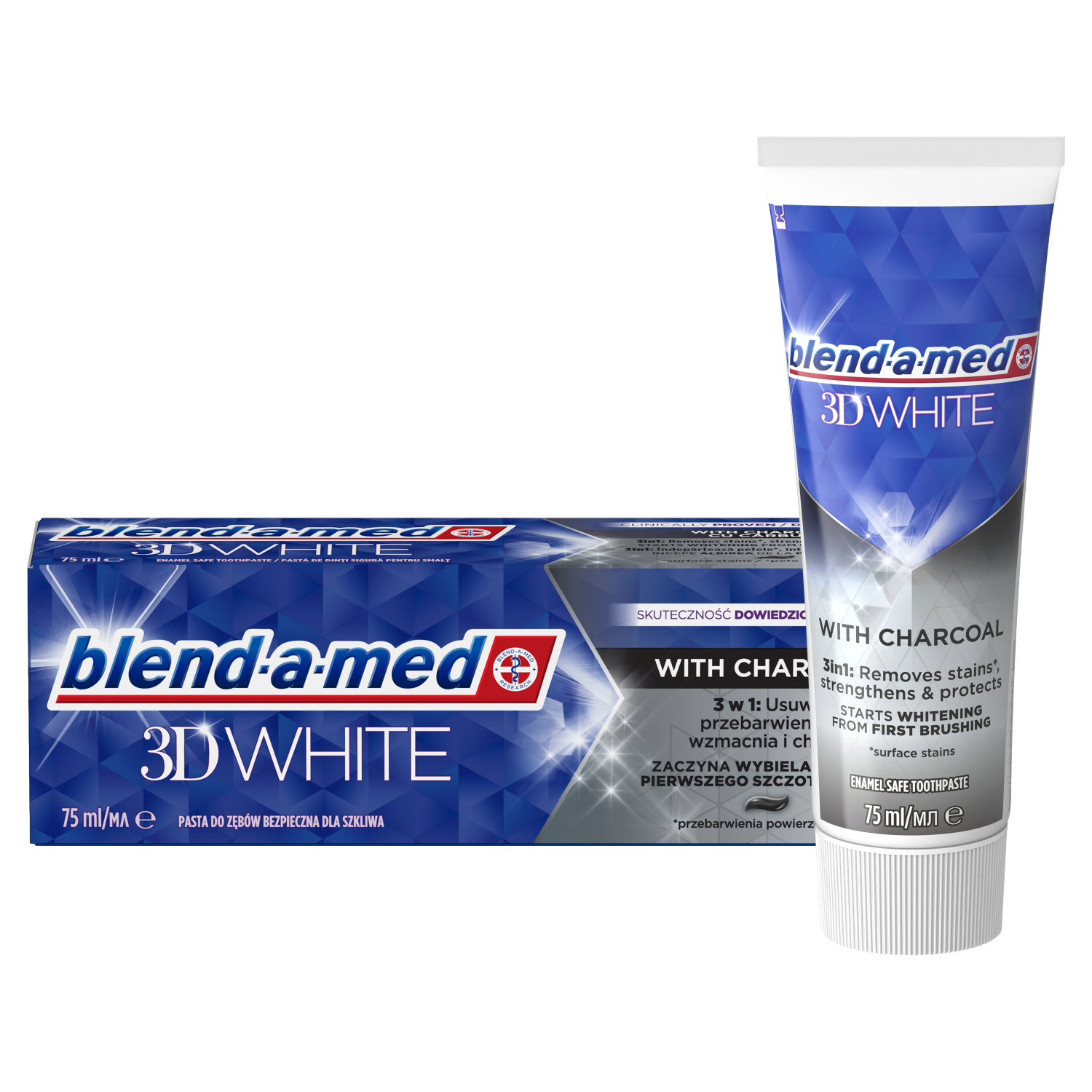 Blend-A-Med 3D White With Charcoal pasta do mycia zębów, 75 ml