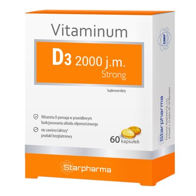 Witamina D3 STARPHARMA 2000 Strong (60 kapsułek)