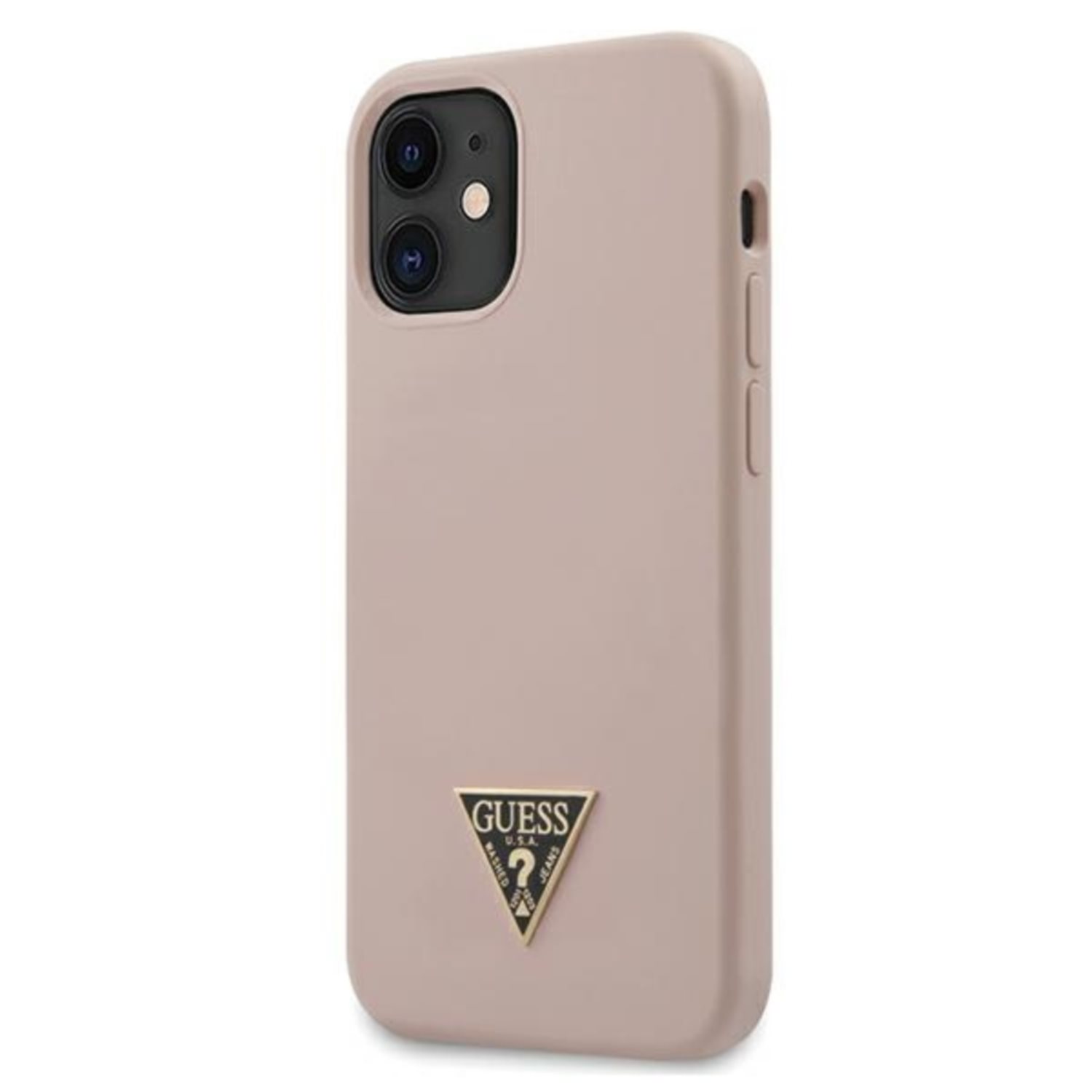 Guess Silicone Triangle Logo Pink - etui dla iPhone 12 5,4"