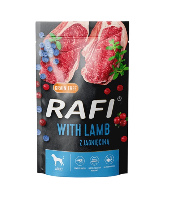 RAFI z jagnięciną, borówką i żurawiną dla psa 500 g