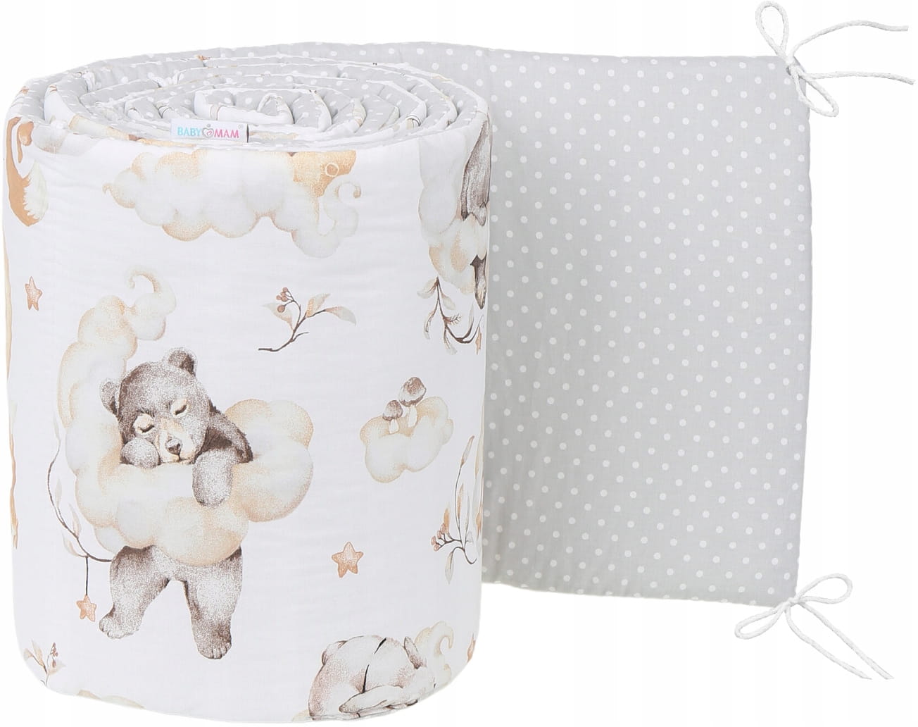 Babymam dwustronny ochraniacz 180x30 do łóżeczka