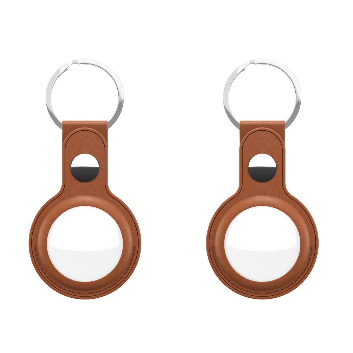 KeyBudz AirTag Keyring Tan - skórzane etui ochronne do AirTag 2-pak