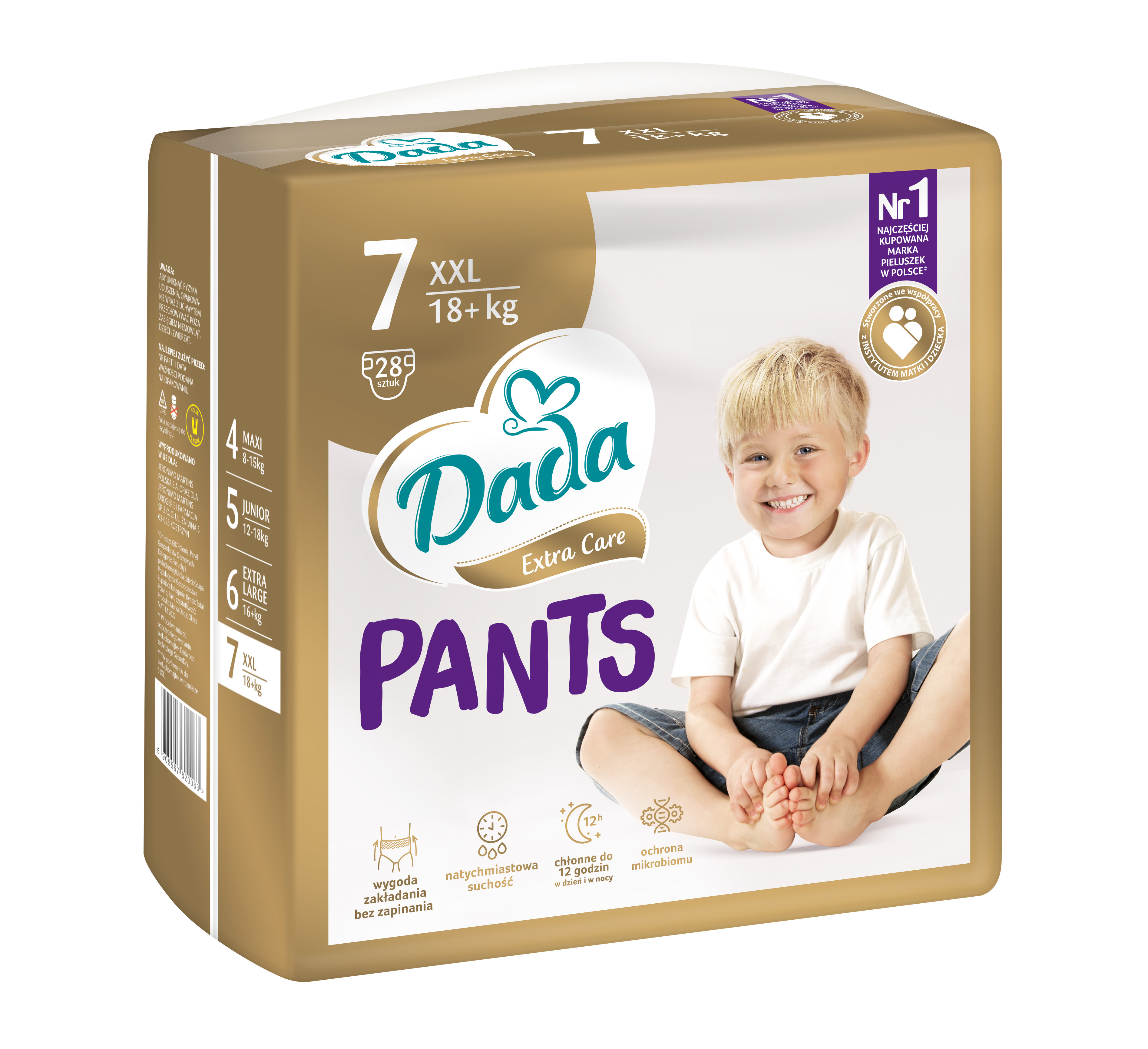 Dada Extra Care Pants XXL  pieluchomajtki rozm. 7, 18+ kg, 28 szt./1 opak.