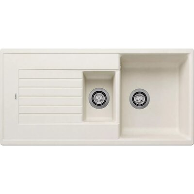 Zlewozmywak półtorakomorowy z ociekaczem BLANCO Zia 6 S 527207 Delikatny biały 50 x 100