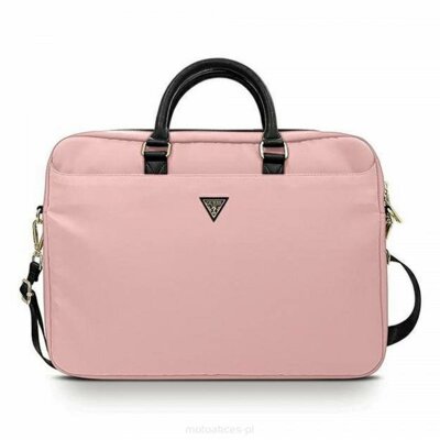 Torba na laptopa GUESS Nylon Triangle Logo 16 cali Różowy