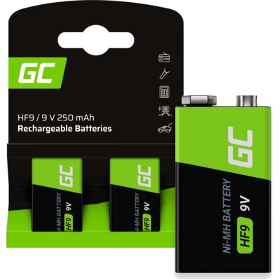 Akumulatorki 6HR61 9V 250 mAh GREENCELL (2 szt.)