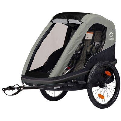 Przyczepka rowerowa HAMAX Avenida Twin 45kg Pasy Oliwkowy
