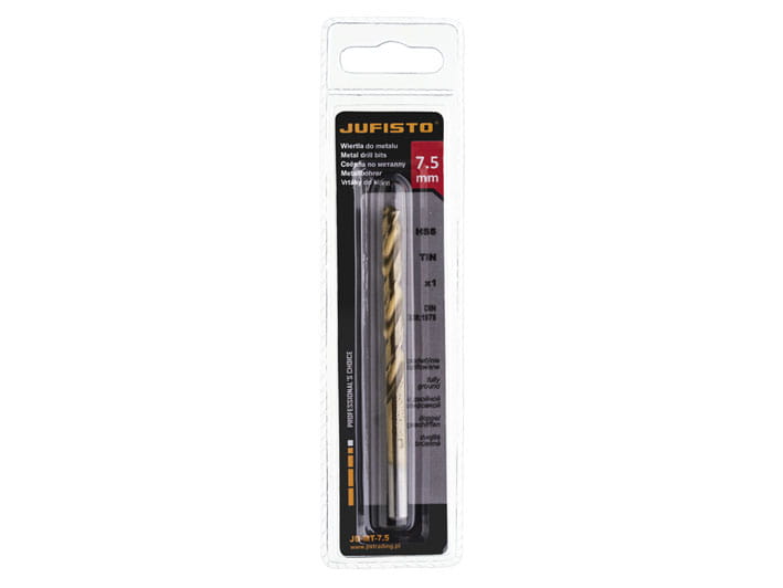 Wiertło do metalu HSS-G TIN 7,5 x 109 mm (1 szt.) JUFISTO