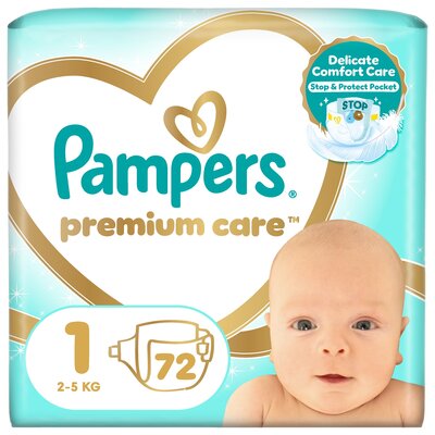 Pieluchy PAMPERS Premium Care Rozmiar 1 (72 szt.)