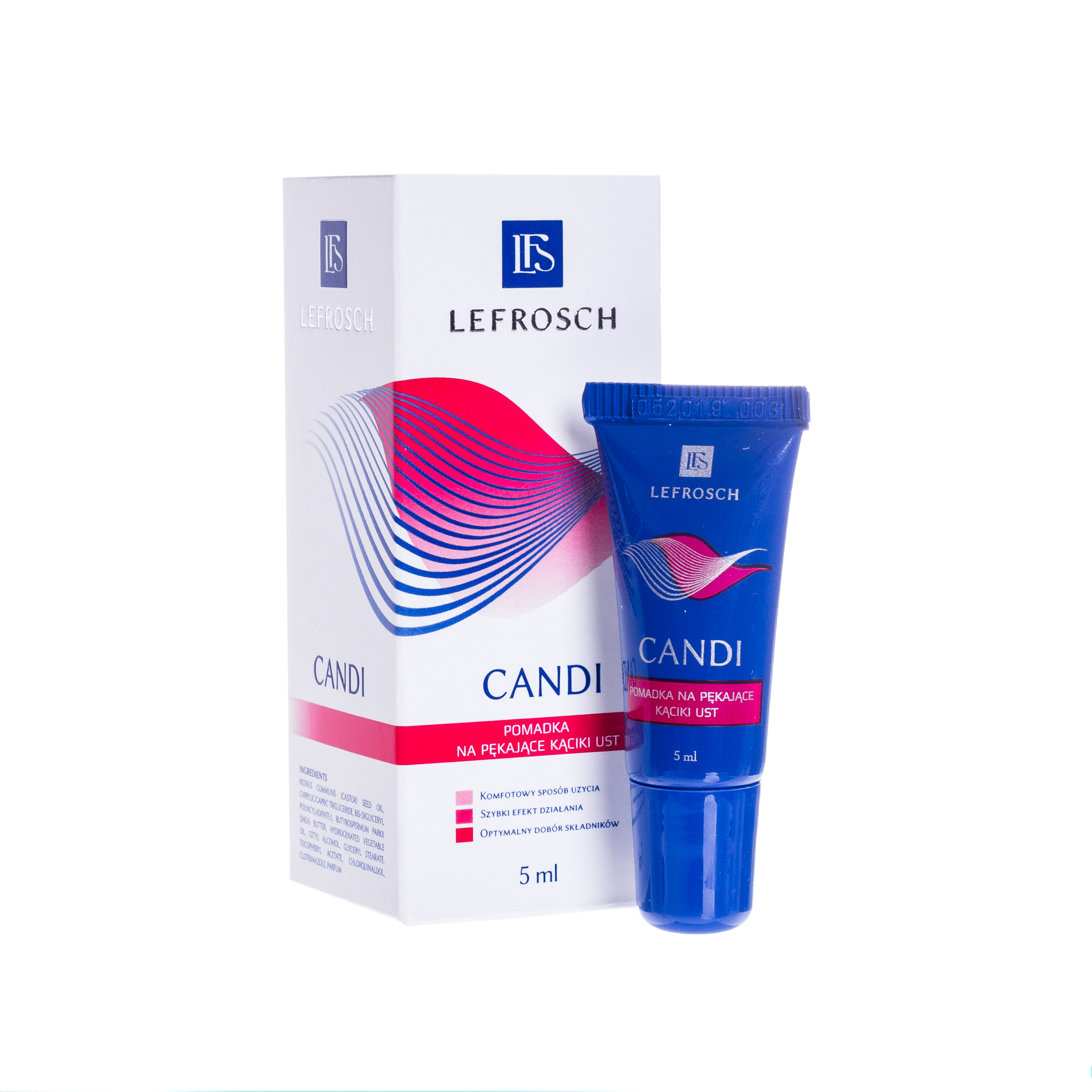 Lefrosch Candi, pomadka na pękające kąciki ust, 5 ml