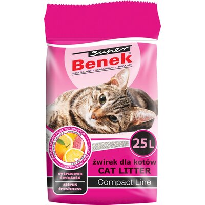 Żwirek dla kota SUPER BENEK Compact Cytrusowa świeżość 19930 25 L