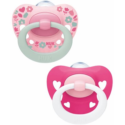 Smoczek NUK Signature 6-18 m Różowy (2 sztuki)