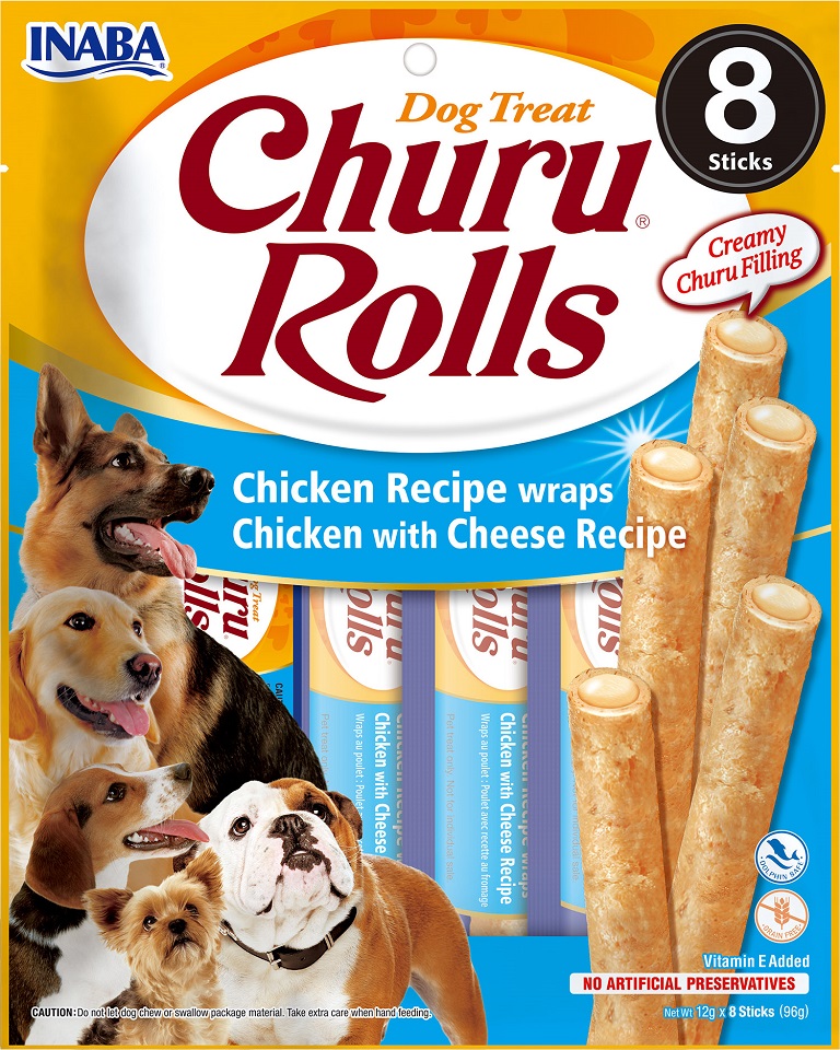 INABA Churu Rolls Chicken 8x12g wrapy z kurczakiem i serem dla psów