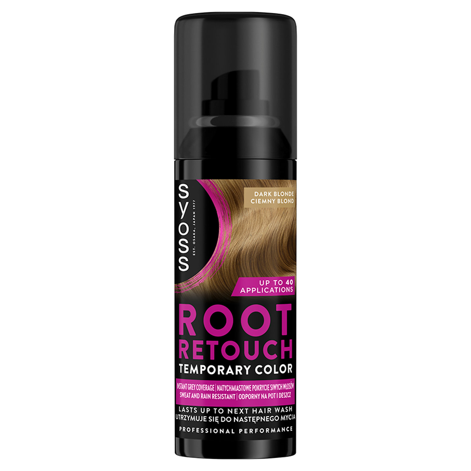 Syoss Root Retouch spray maskujący odrosty zmywalny ciemny blond, 120 ml