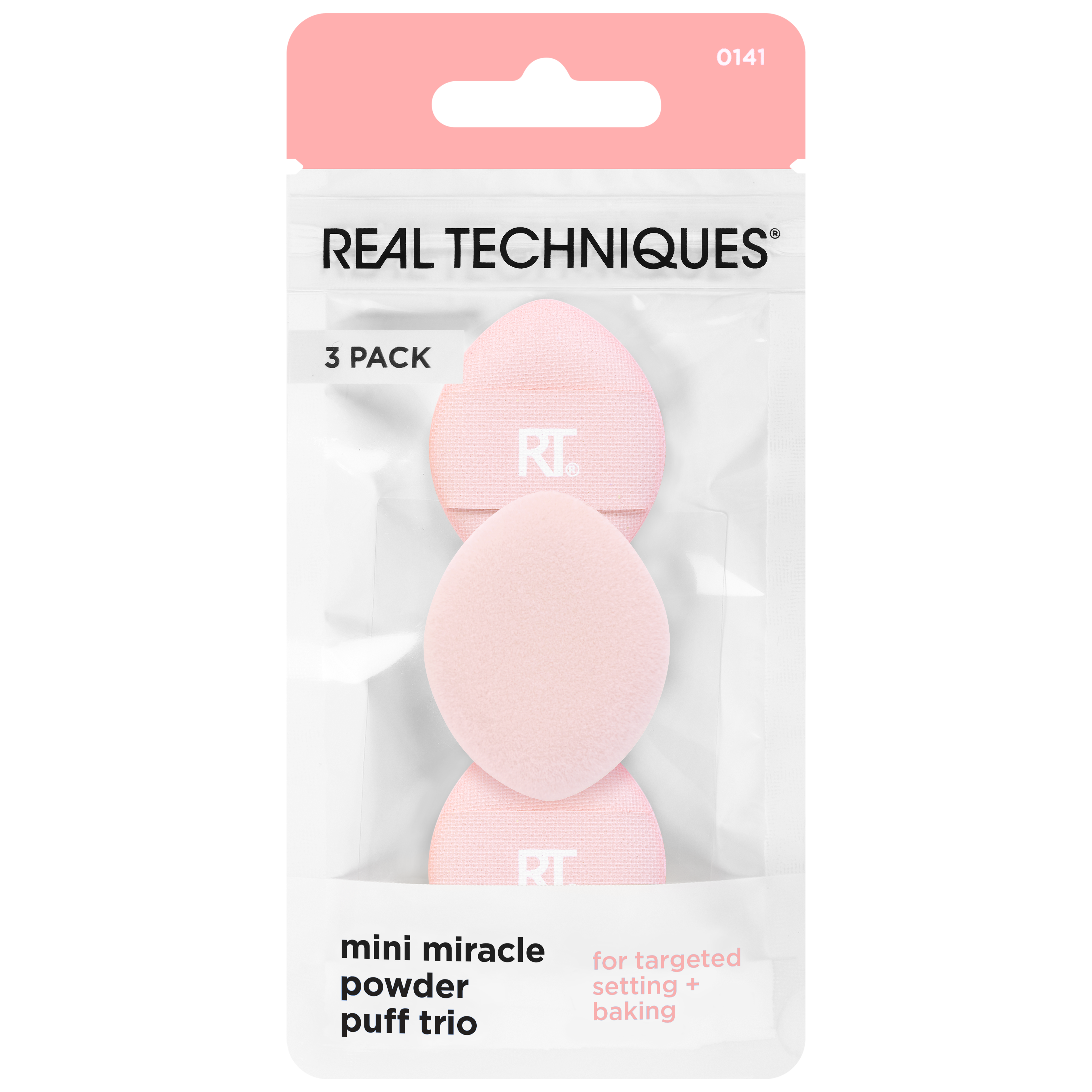 Real Techniques Mini Powder Puff Trio zestaw małych puszków do pudru, 3 szt./1 opak.