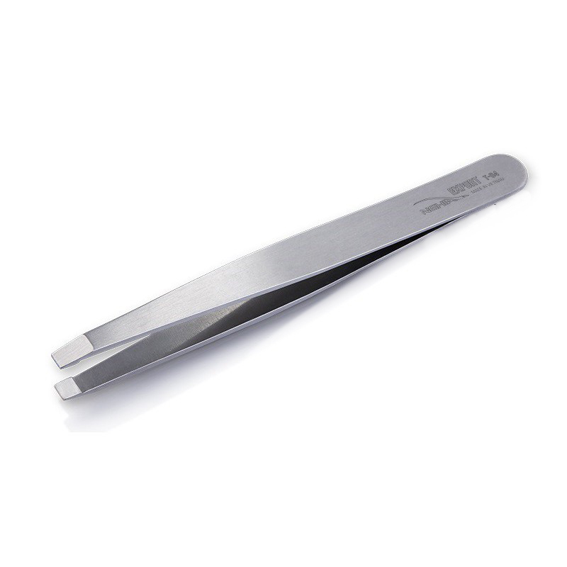 Nghia Nippers Professional pęseta do brwi ze stali nierdzewnej, prosta t-04, 1 szt.