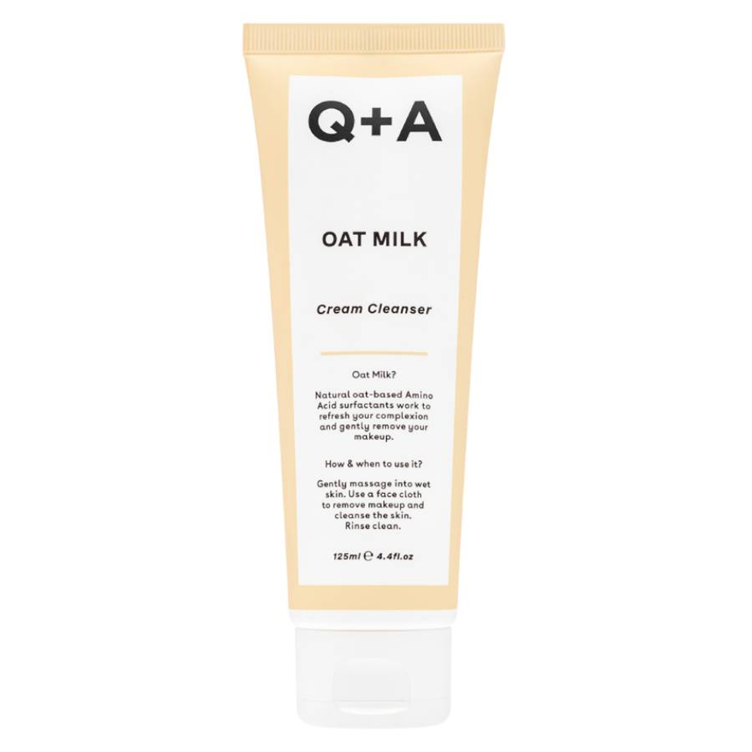 Q+A Oat Milk łagodząca kremowa emulsja myjąca z mlekiem owsianym do twarzy, 125 ml