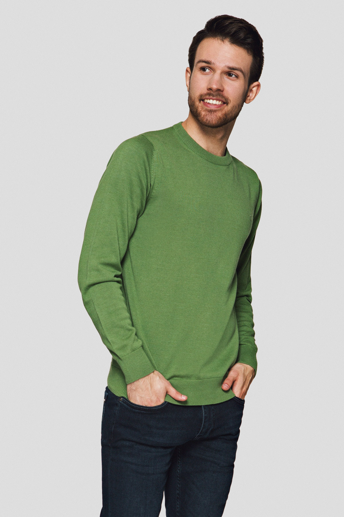 Lancerto Sweter Zielony Bawełniany Keegan