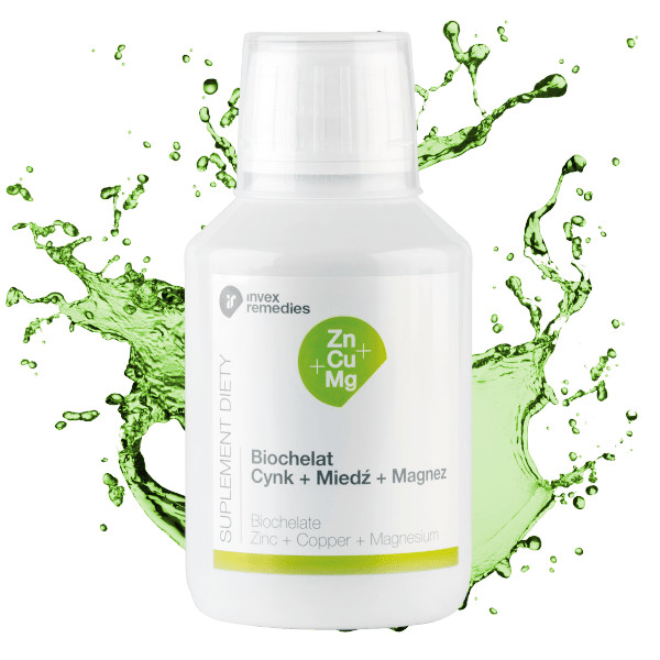 Invex Remedies Biochelat Cynk + Miedź + Magnez suplement diety, 150 ml