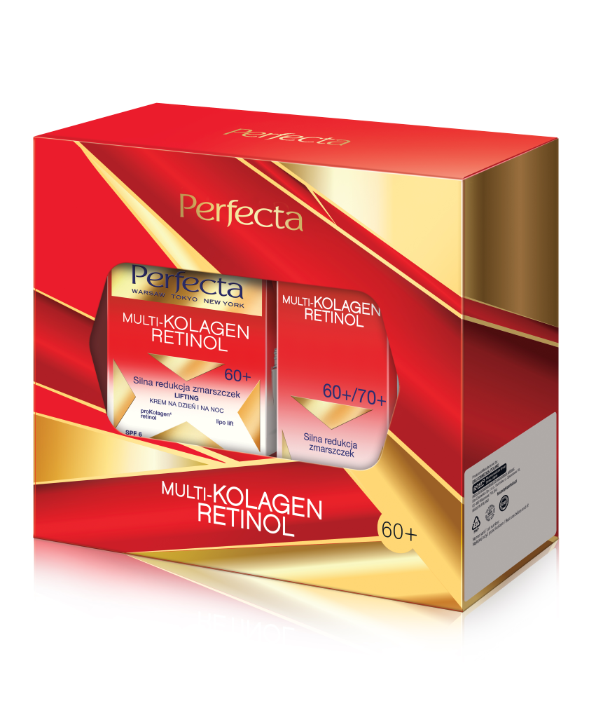Perfecta Multikolagen Retinol zestaw: krem do twarzy 60+ na dzień i noc, 50 ml + krem pod oczy, 15 ml
