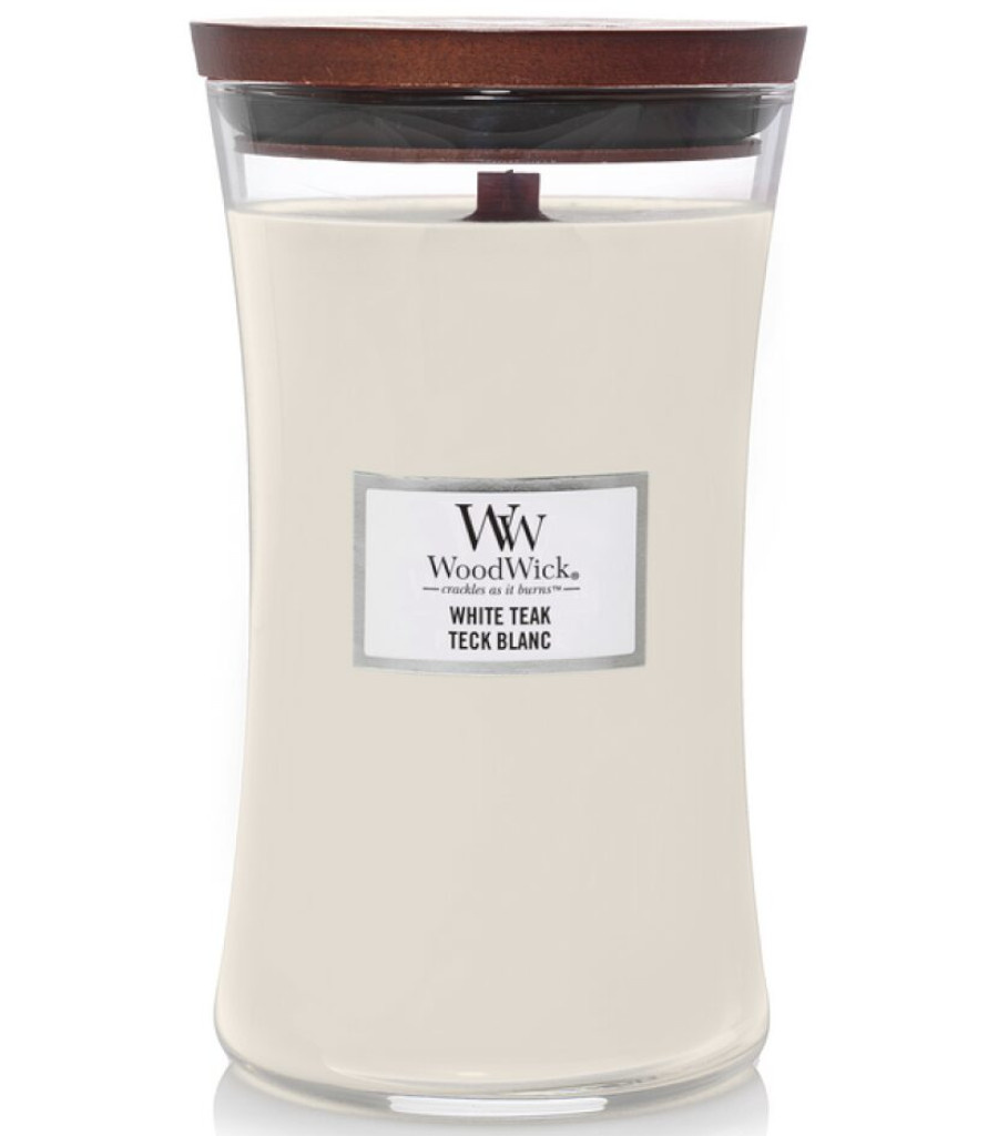 WoodWick White Teak świeca zapachowa, 610 g