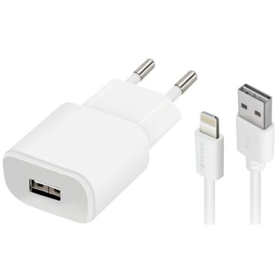 Ładowarka sieciowa FOREVER TC-01 5W Biały + Kabel lightning
