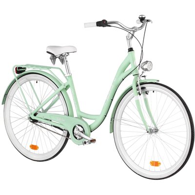 Rower miejski INDIANA Moena A7B D17 28 cali damski Miętowy