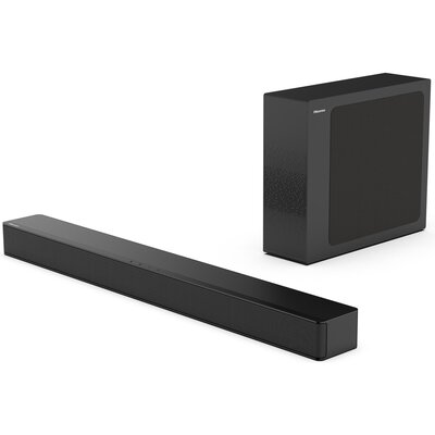 Soundbar HISENSE HS2100 Czarny 2.1-kanałowy, Bezprzewodowy subwoofer, DTS Virtual:X, Dolby Audio, 6 trybów dźwięku