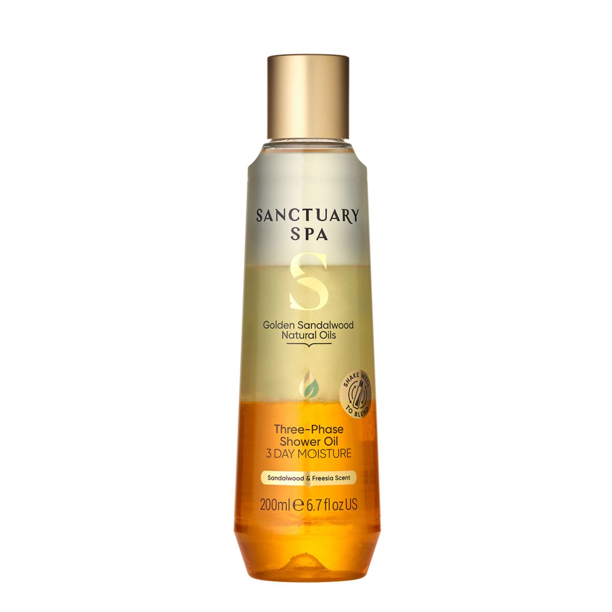 Sanctuary Spa Golden Sandalwood trójfazowy olejek pod prysznic, 200 ml