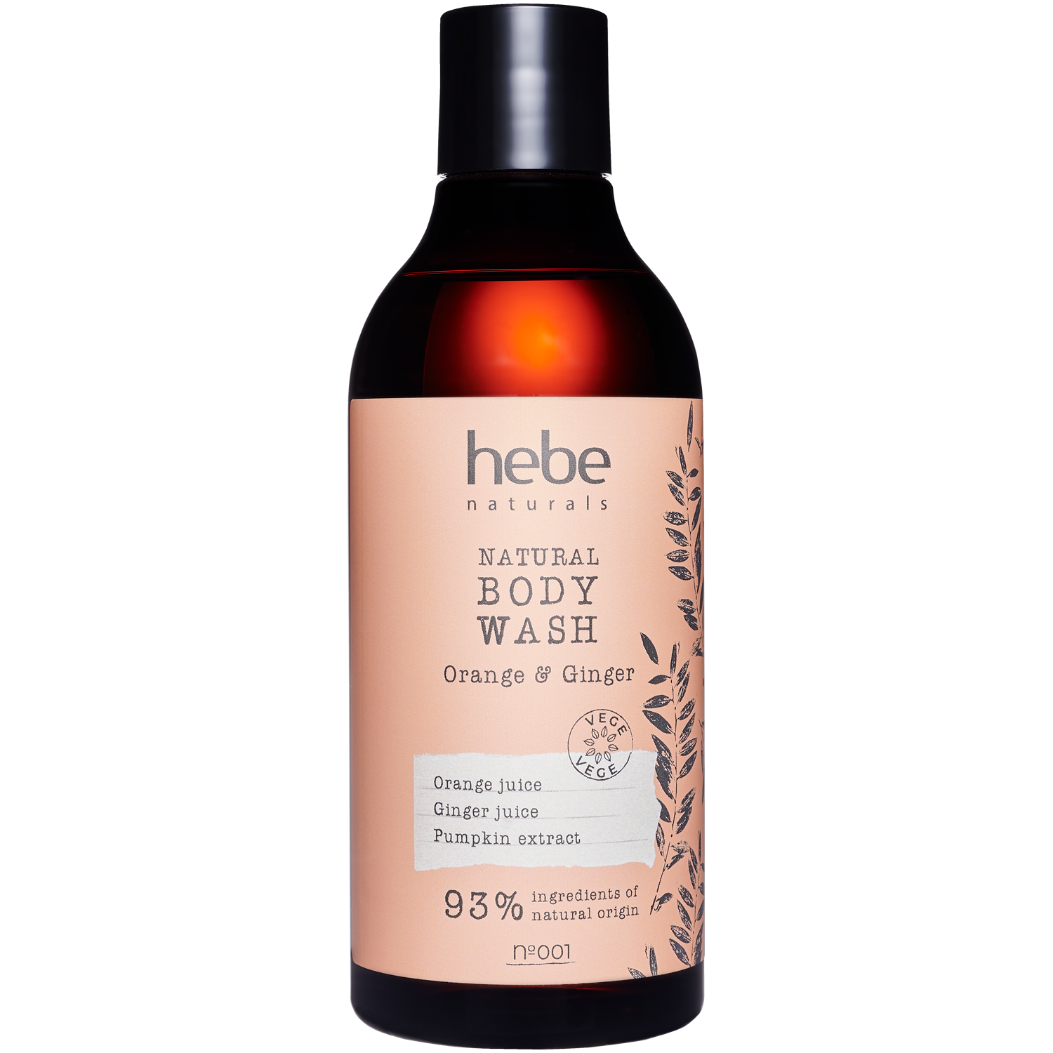 Hebe Naturals Natural Body Wash Orange&Ginger żel pod prysznic, 400 ml