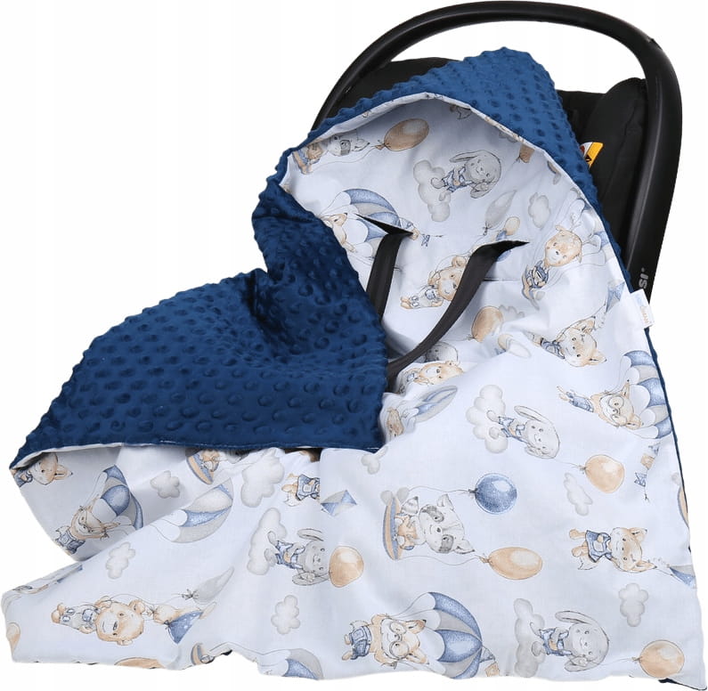 Babymam kocyk minky do fotelika nosidełka ciepły