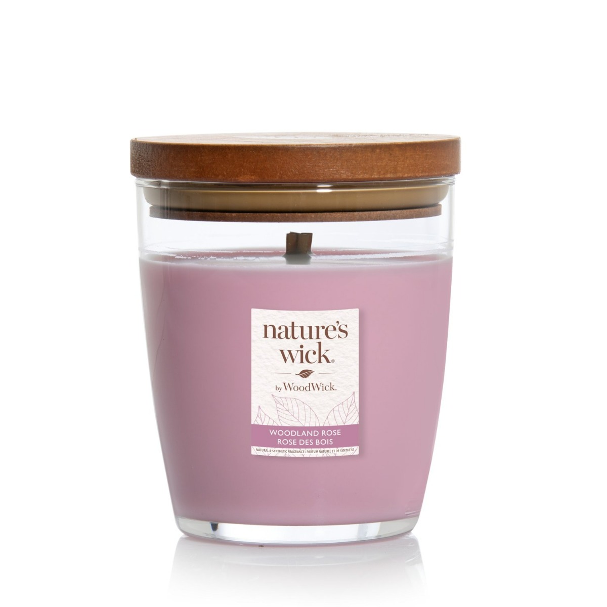 WoodWick Nature’s Wick świeca zapachowa z drewnianym knotem Woodland Rose, 1 szt.