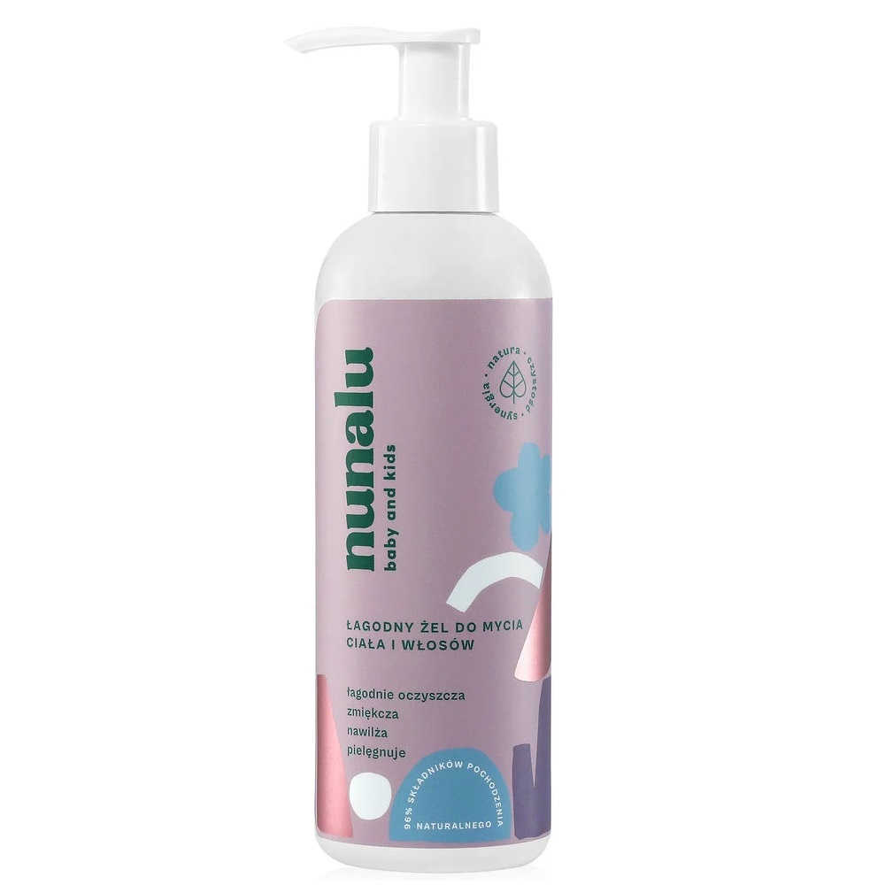 Nunalu Baby łagodny żel do mycia ciała i włosów dla dzieci, 200 ml